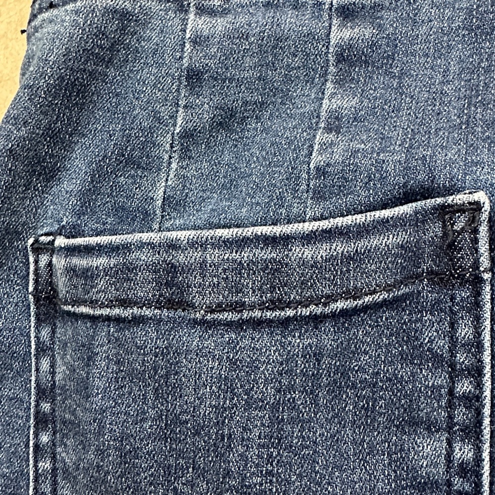Pilcro Blue Denim Wide Flare Jeans Stretch Pull-on Anthropologie Size 30 - Picture 5 of 9